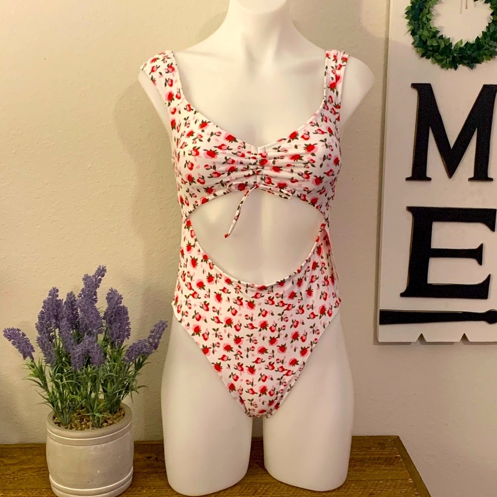 One Piece Floral Bathing Suit